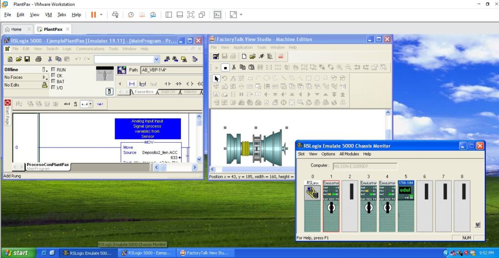 Máquina virtual Rslogix 500 5000 y factory talk view gratis